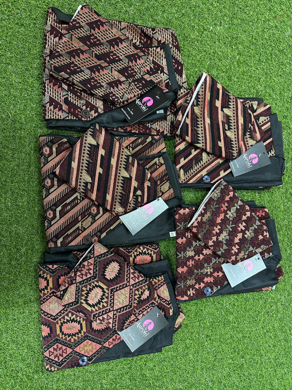 Boys Dhaka Waistcoat with Dhaka Topi 22 (10-12 Year)